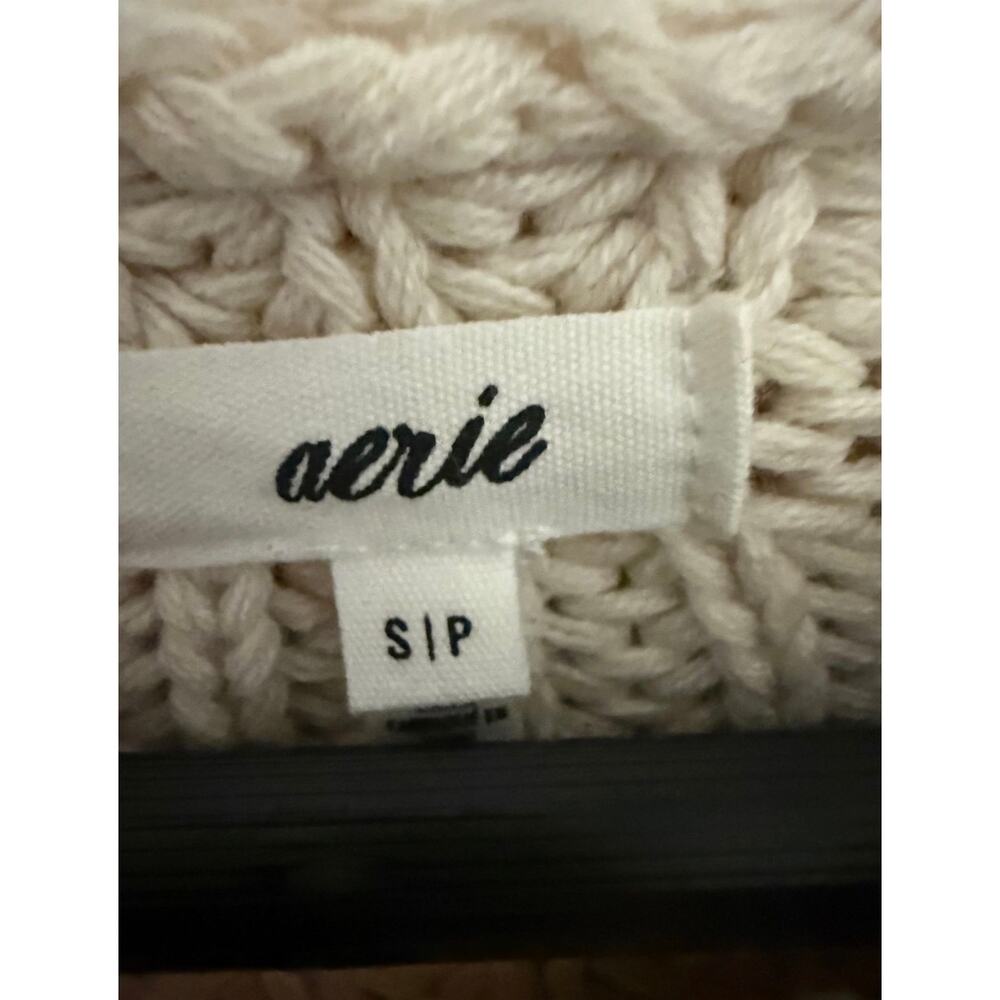 Aerie Double Zip Colorful Stripe Chunky Knit Oversized Sweater - S 100% Cotton - Picture 4 of 4